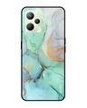 Shop Green Marble Printed Premium Glass Cover for Realme C35 (Shockproof, Light Weight)-Front