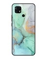 Shop Green Marble Printed Premium Glass Cover for Redmi 10 (Shockproof, Light Weight)-Front