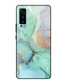 Shop Marble Printed Premium Glass Cover for Vivo X50 (Shock Proof, Lightweight)-Front