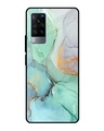 Shop Marble Printed Premium Glass Cover for Vivo X60 (Shock Proof, Lightweight)-Front