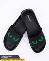 Shop Green Scary Eyes Men's Printed Sliders-Front