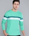 Shop Men's Green Color Block Slim Fit T-shirt-Design
