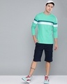 Shop Men's Green Color Block Slim Fit T-shirt
