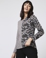 Shop Grey Camo - Frost Grey Full Sleeves V Neck Colorblock Camo T-Shirt-Design
