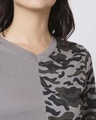 Shop Grey Camo - Frost Grey Full Sleeves V Neck Colorblock Camo T-Shirt