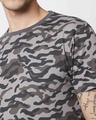 Shop Grey Camo Half Sleeve Camo T-Shirt
