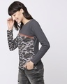 Shop Grey Camo - Iron Gate Full Sleeves Round Neck Colorblock Camo T-Shirt-Design