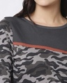 Shop Grey Camo - Iron Gate Full Sleeves Round Neck Colorblock Camo T-Shirt