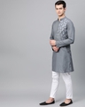 Shop Grey Embroidered Straight Kurta With Pyjama-Design