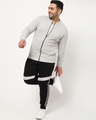 Shop Men's Grey Melage Plus Size Zipper Sweatshirt-Full