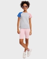 Shop Grey Melange Color Block Raglan T-Shirt-Full
