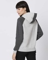 Shop Grey Melange Contrast Sleeve Hoodie Sweatshirt-Design