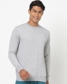 Shop Men's Grey Melange Sweatshirt-Front