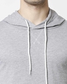 Shop Grey Melange Full Sleeve Hoodie T-Shirt