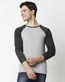 Shop Grey Melange Full Sleeve Raglan T-Shirt-Front