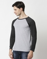 Shop Grey Melange Full Sleeve Raglan T-Shirt-Design