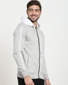 Shop Grey Melange Half & Half Hood Sweatshirt-Design