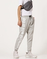 Shop Grey Melange Plus Size Joggers-Front