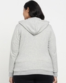 Shop Women's Grey Oversized Plus Size Zipper Hoodie-Full
