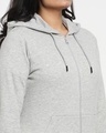 Shop Women's Grey Oversized Plus Size Zipper Hoodie