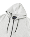 Shop Men's Grey Melange Plus Size Zipper Hoodie