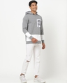 Shop Men's Grey Melange Huge Heart Typography Plus Size Hoodie-Full