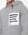 Shop Men's Grey Melange Huge Heart Typography Plus Size Hoodie
