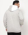 Shop Men's Grey Melange Color Block Plus Size Zipper Hoodie-Design