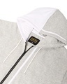 Shop Men's Grey Melange Color Block Plus Size Zipper Hoodie