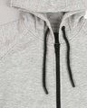 Shop Grey Melange Zipper Hoodie