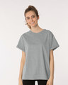 Shop Grey Sky Melange Boyfriend T-Shirt-Front
