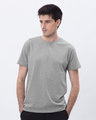 Shop Grey Sky Melange Half Sleeve T-Shirt-Front