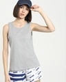 Shop Women's Grey Slim Fit Tank Top-Front