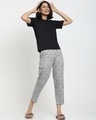 Shop Women's Grey Striped Pyjamas-Full