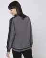 Shop Women's Grey Relaxed Fit Bomber Jacket-Full