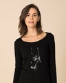 Shop Grill Light Batgirl Scoop Neck Full Sleeve T-Shirt (BML)-Front
