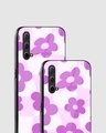 Shop Groovy Purple Daisy Flower Checkered Premium Glass Case for OnePlus Nord CE 5G-Design