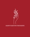 Shop Grow Positive Thoughts Half Sleeve T-Shirt Bold Red