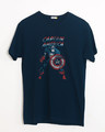 Shop Grunge Captain America Half Sleeve T-Shirt (AVL)-Front