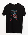 Shop Grunge Captain America Half Sleeve T-Shirt (AVL)-Front