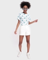 Shop Women's White Grunge Mickey AOP Boyfriend T-shirt-Full