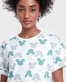 Shop Women's White Grunge Mickey AOP Boyfriend T-shirt