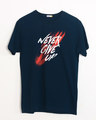 Shop Grunge Never Give Up Half Sleeve T-Shirt-Front