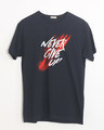 Shop Grunge Never Give Up Half Sleeve T-Shirt-Front