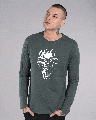 Shop Grunge Skull Logo Glow In Dark Full Sleeve T-Shirt -Front