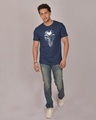 Shop Grunge Skull Logo Glow In Dark Half Sleeve T-Shirt -Full