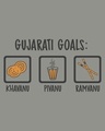 Shop Gujarati Goals Round Neck 3/4 Sleeve T-Shirt Meteor Grey-Full