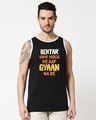 Shop Gyaan Contrast Binding Round Neck Vest Black-White-Front
