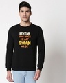 Shop Men's Black Gyaan Typography Sweater-Front