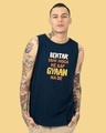 Shop Men's Blue Gyaan Typography Vest-Front